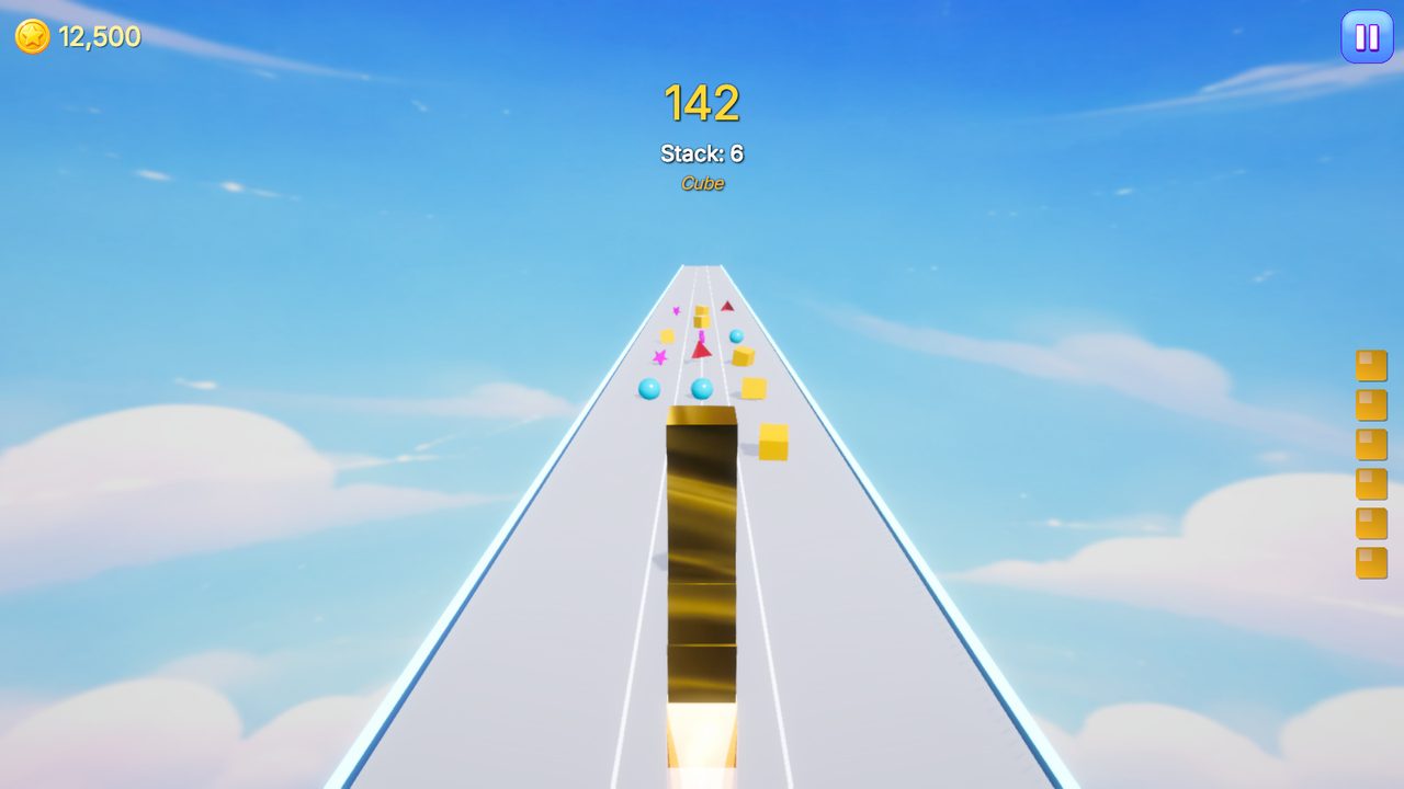 Stack Dash gold skin with fire trail screenshot